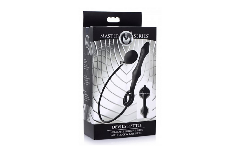 Opblaasbare Siliconen Anale Plug 22 cm + Penis- & Ballenring