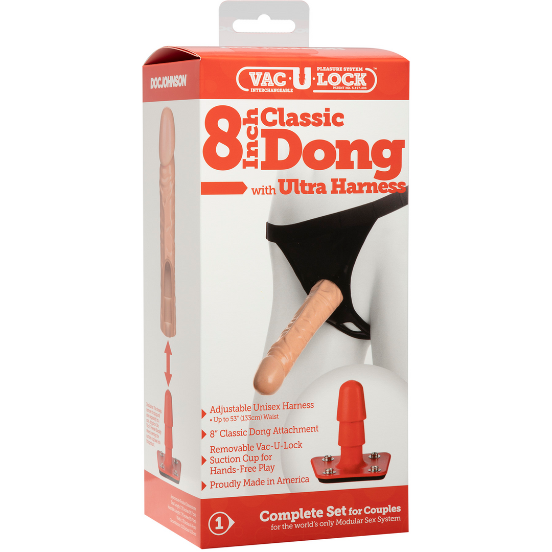 Klassieke Dildo 19,7 cm met Ultra Harnas – Voorbindplezier