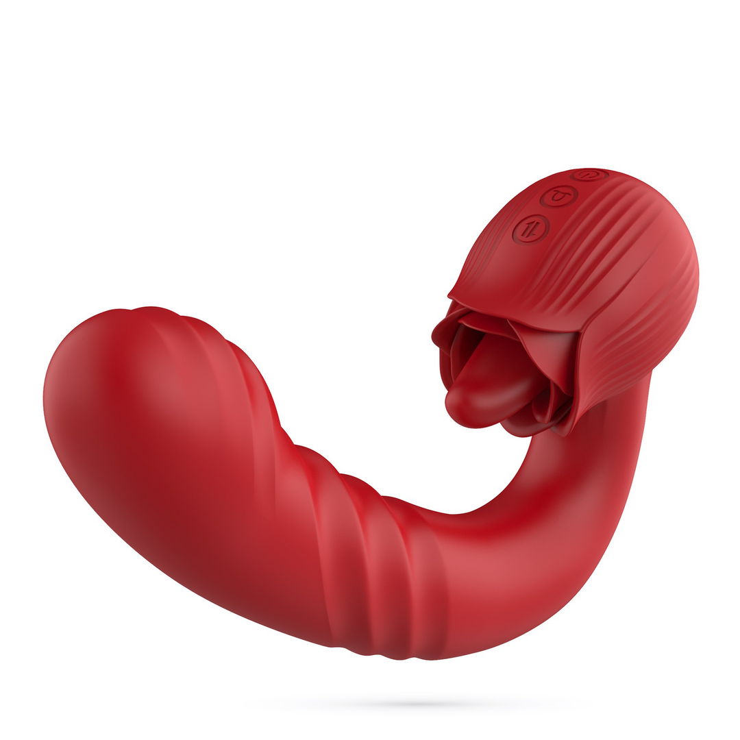 Osiria - Duwende en Likkende Rozen Vibrator - Rood