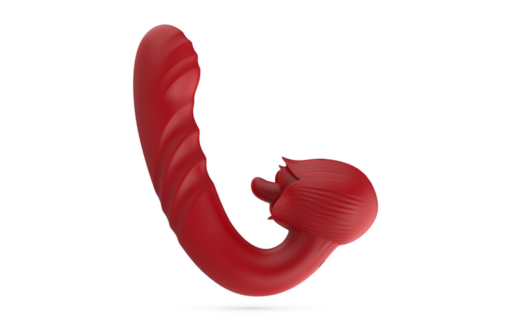 Osiria rose vibrator red – licking, vibrating & thrusting pleasure
