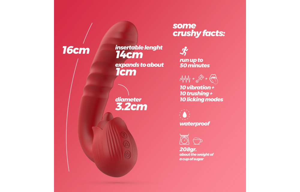 Osiria Rosenvibrator rot – lecken, vibrieren & stoßen Genuss