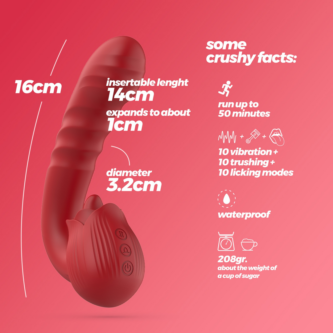 Osiria rozenvibrator rood – likken, trillen & stoten genot