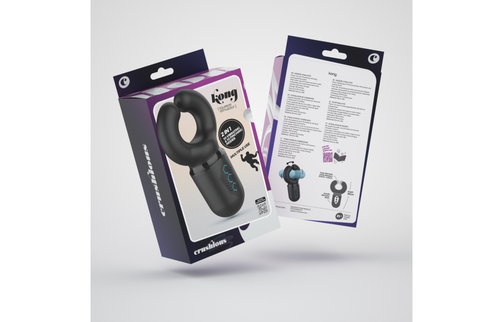 Kong Masturbator Zwart | 10 Drukstanden & Vibraties