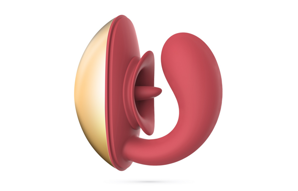 Arcane - Licking Couples Vibrator - Red/Golden