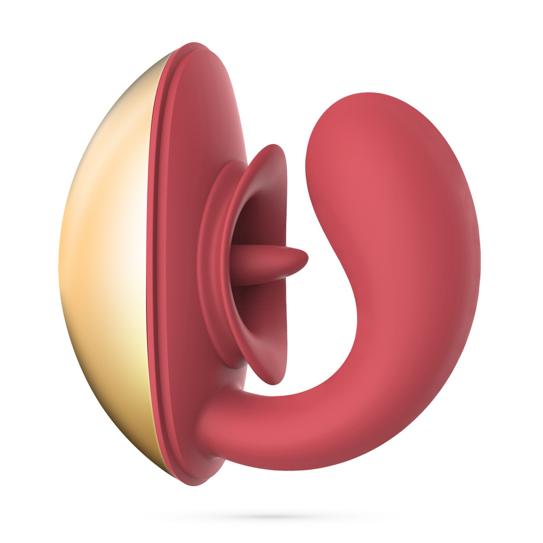 Arcane - Licking Couples Vibrator - Red/Golden