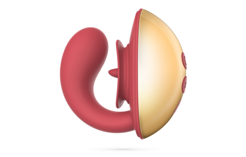 Arcane - Lickende Koppels Vibrator - Rood/Goud