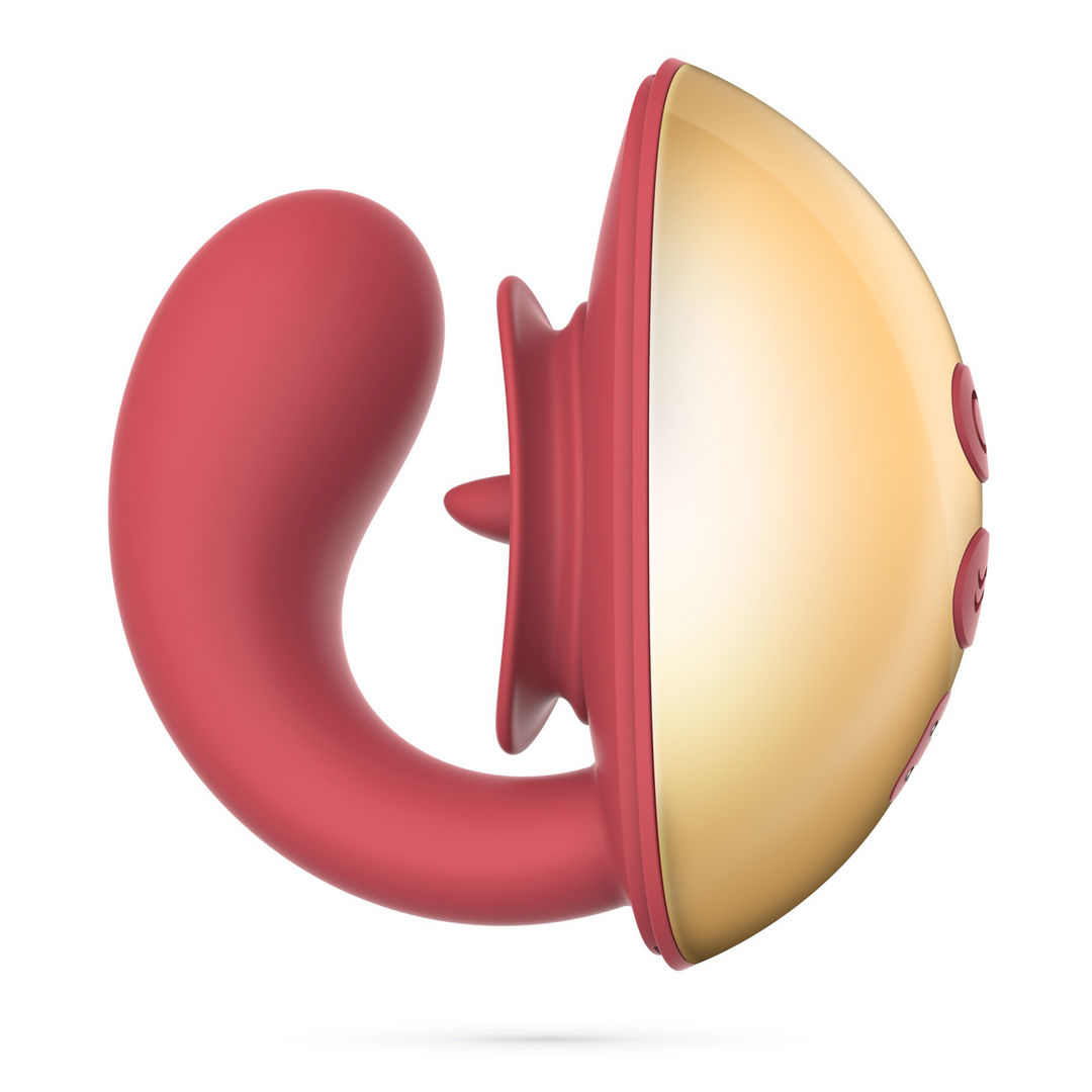 Arcane - Lickende Koppels Vibrator - Rood/Goud