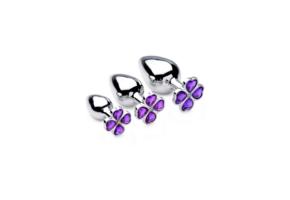 Violet Flower Butt Plug Set 3 pieces | Comfort 7-10 cm