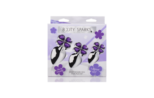 Violet Flower Butt Plug Set 3 pieces | Comfort 7-10 cm