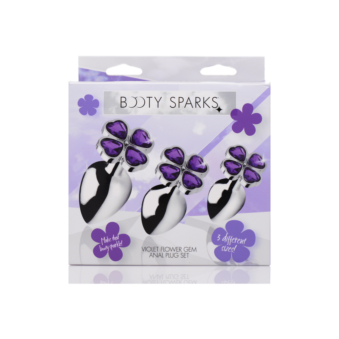 Violet Flower Butt Plug Set 3 Stück | Komfort 7-10 cm