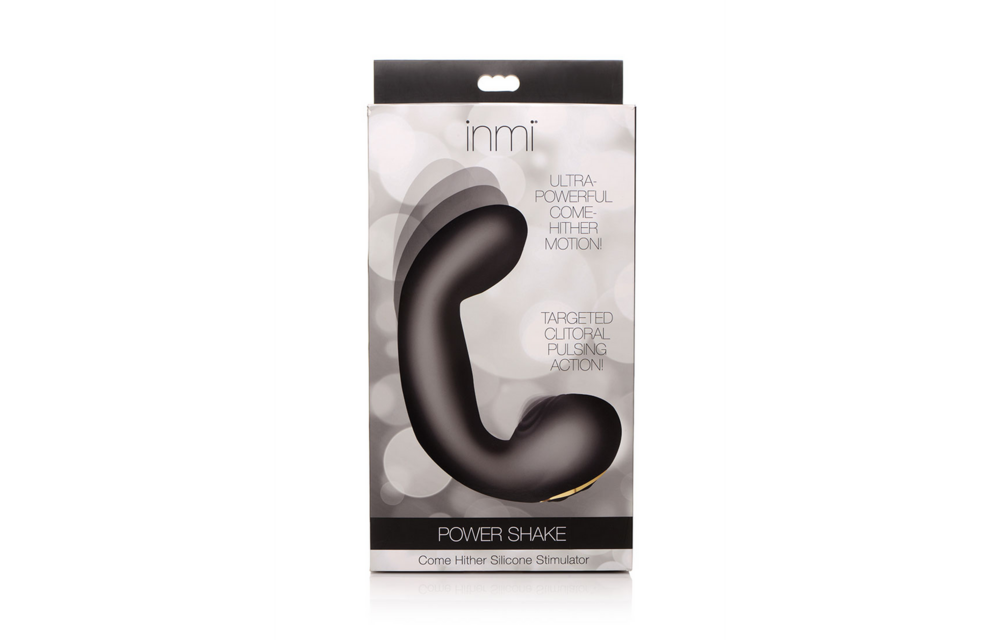 Power Shake Come Hither | Silicone Double Stimulator Black