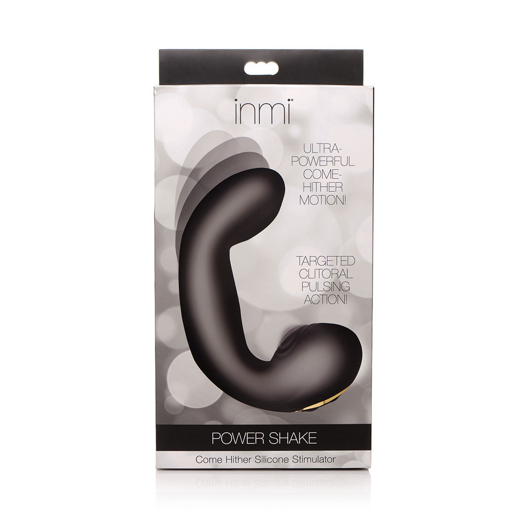 Power Shake Come Hither | Silicone Double Stimulator Black
