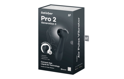 Pro 2 Generation 3 - Doppel-Luftstoß-Vibrator - Flüssig Luft und Connect App - Schwarz