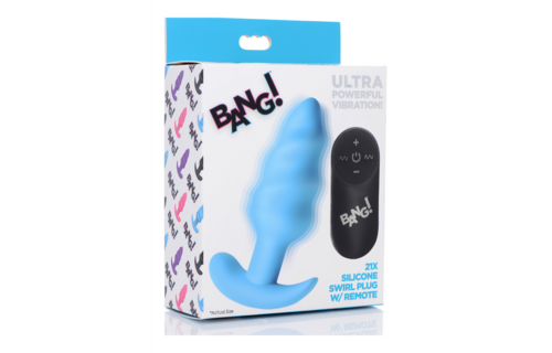 Vibrerende Siliconen Swirl Buttplug 10,6 cm Met Afstandsbediening