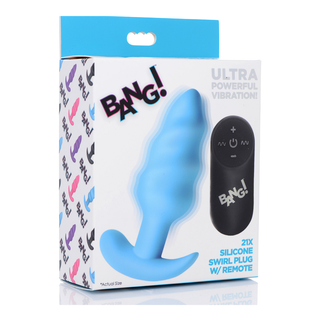 Vibrating Silicone Swirl Butt Plug 10.6 cm With Remote Control