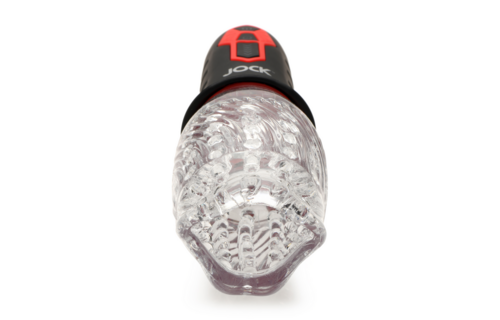 Spinning and Vibrating Masturbator - Transparent/Black