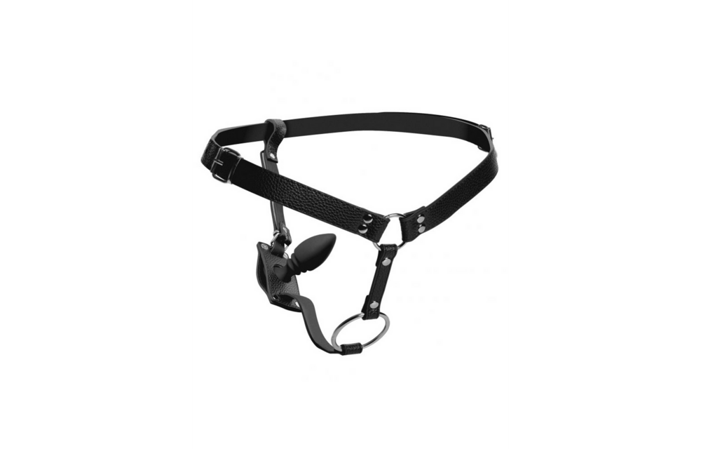 Men's harness with silicone butt plug 12 cm | Ultimate sensation