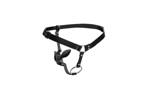 Men's harness with silicone butt plug 12 cm | Ultimate sensation