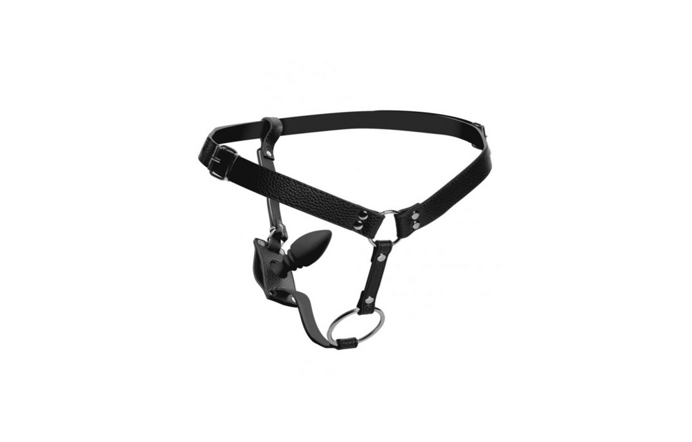 Men's harness with silicone butt plug 12 cm | Ultimate sensation