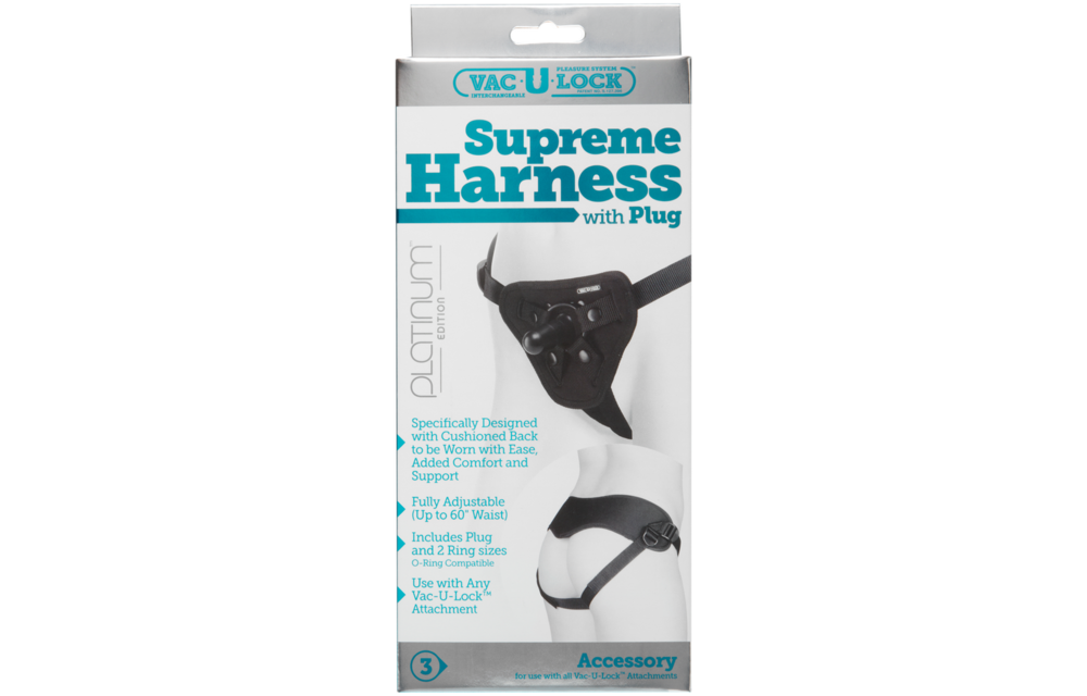 Platina Supreme Harnas met Plug 26,4 cm – Comfort & Kracht