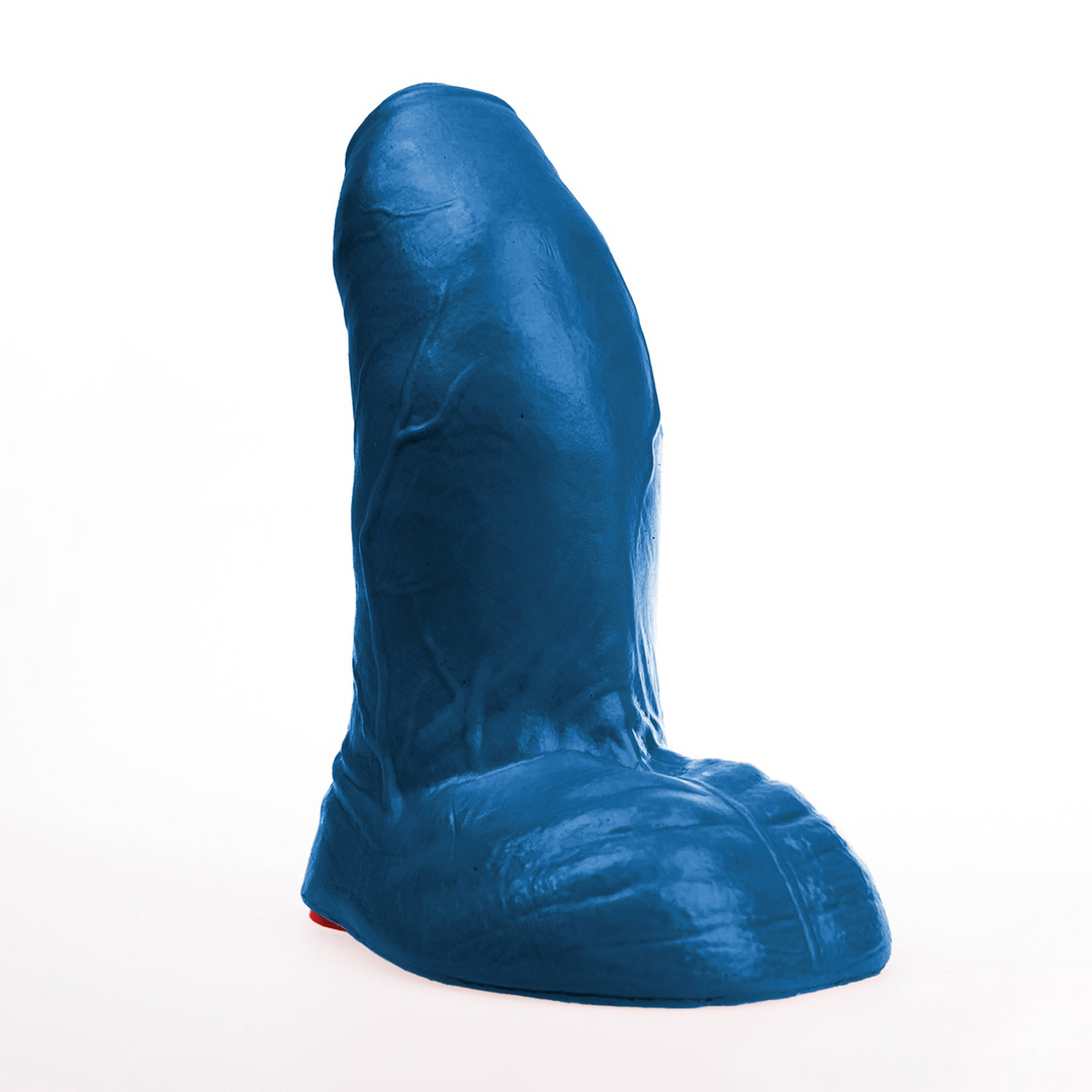 ✊Fuck & Fist Buri L - Realistic Curved Dildo with Balls - 8.7 / 22 cm - Blue