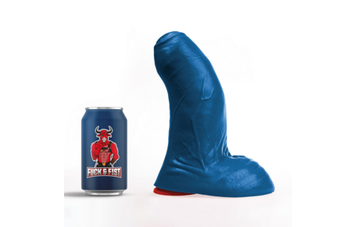 Buri L - Realistic Curved Dildo with Balls - 8.7 / 22 cm - Blue