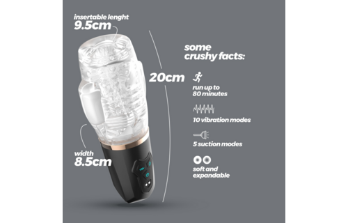 Quasar - Rechargeable Masturbator with Suction - Transparent