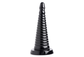 Giant Ribbed Anal Cone 29 cm Schwarz – Allmähliche Dehnung