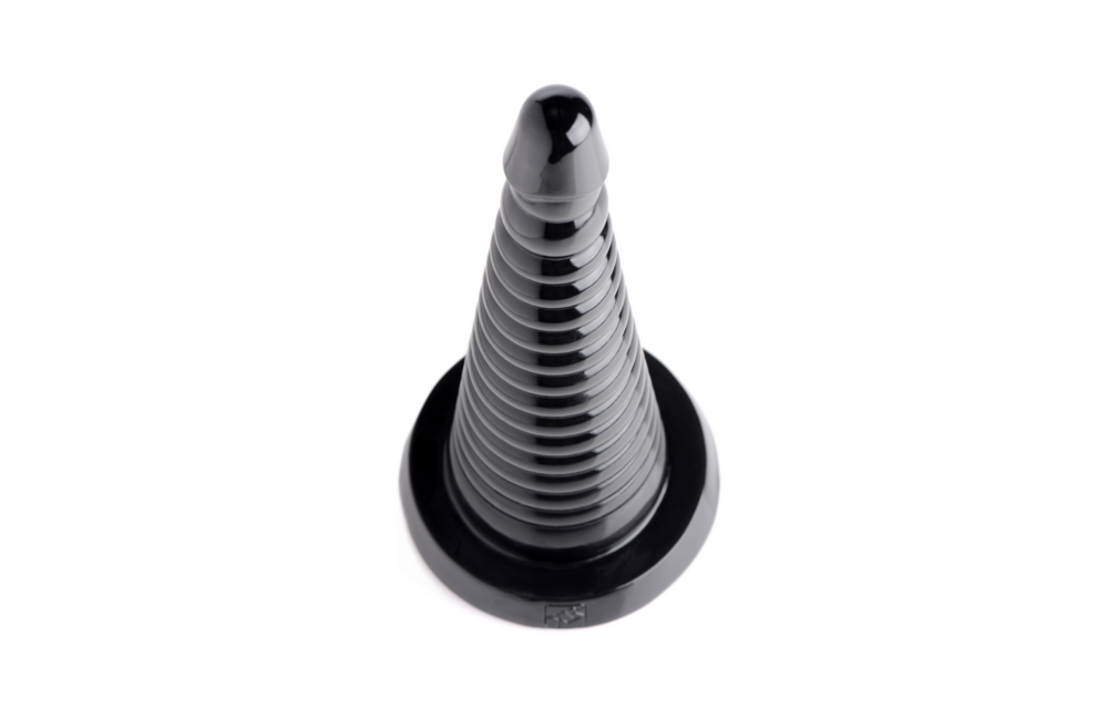 Giant Ribbed Anal Cone 29 cm Black - Gradual Stretching