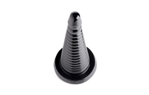Giant Ribbed Anal Cone 29 cm Schwarz – Allmähliche Dehnung