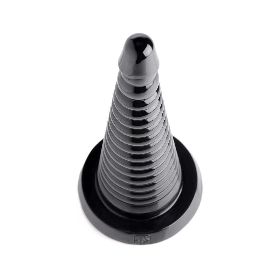 Giant Ribbed Anal Cone 29 cm Schwarz – Allmähliche Dehnung