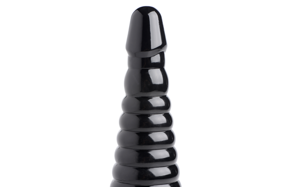 Giant Ribbed Anal Cone 29 cm Schwarz – Allmähliche Dehnung