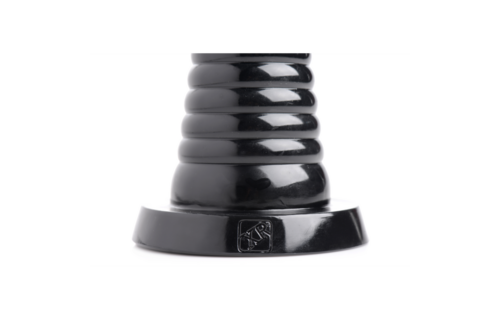 Giant Ribbed Anal Cone 29 cm Zwart - Geleidelijke Oprekking