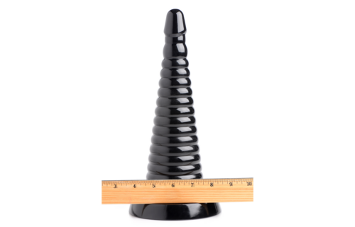 Giant Ribbed Anal Cone 29 cm Schwarz – Allmähliche Dehnung