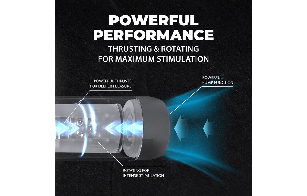 Vortex - Suction Rotation and Thrusting Masturbator Pump - Gun Metal