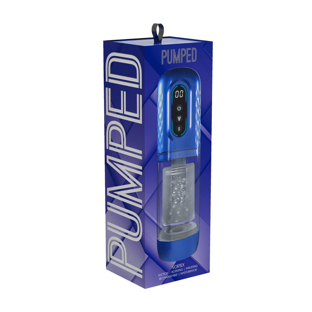 Vortex Suction Rotation Masturbator Metallic Blue – Powerful Pleasure