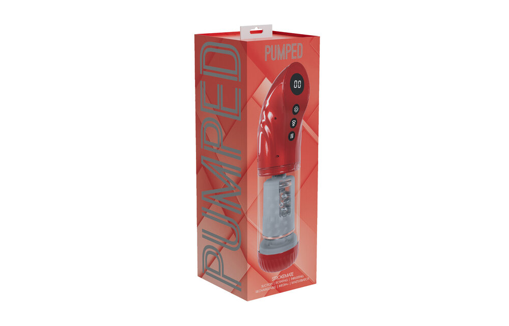 StrokeMate Masturbator Pump - Suction, Rotation & Thrust Function Red