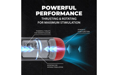 StrokeMate Masturbator-Pumpe – Saug-, Dreh- und Stoßfunktion Rot