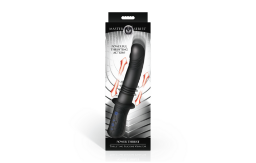 Power Thrust Thrusting Silicone Vibrator - Black & Powerful