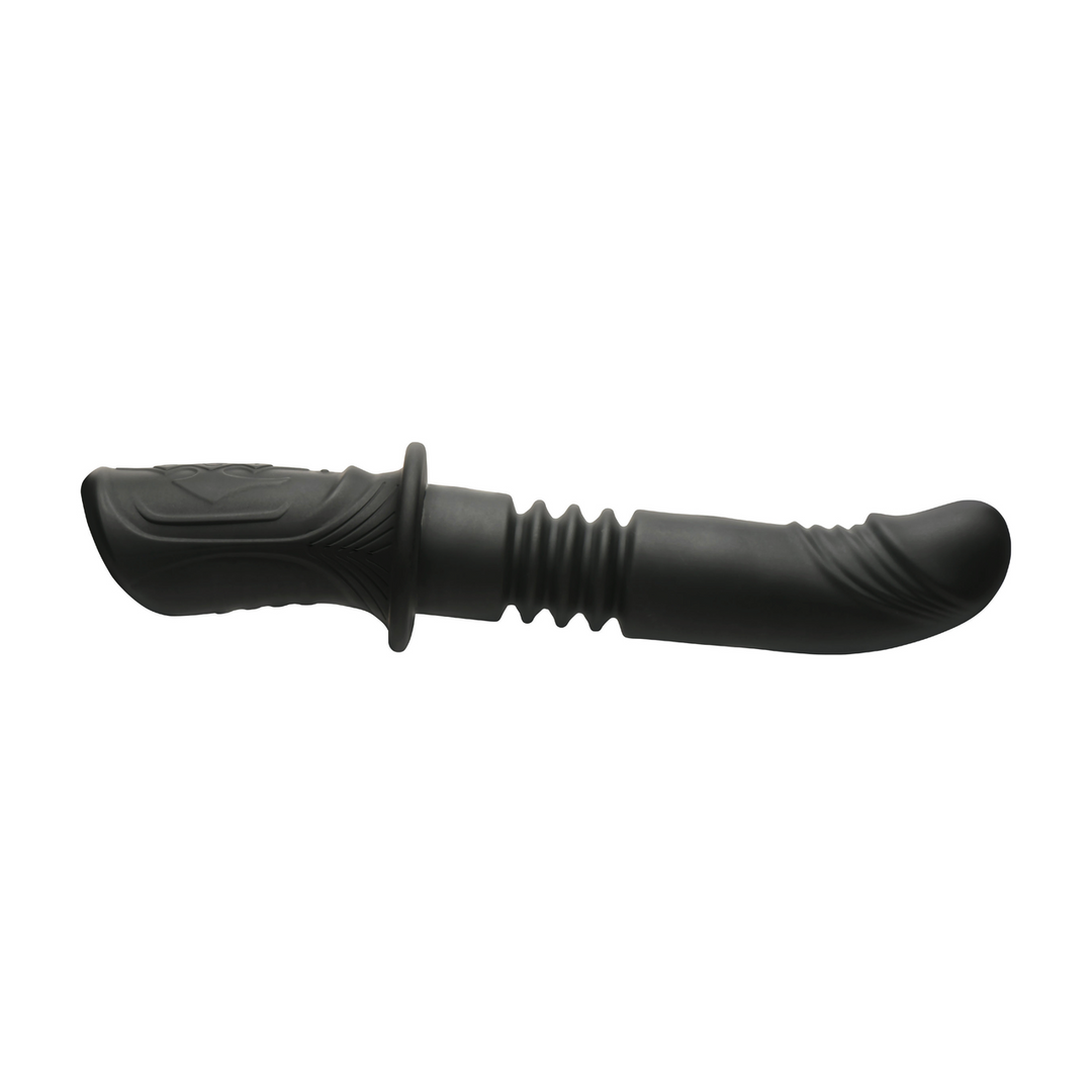Power Thrust Thrusting Silicone Vibrator - Black & Powerful