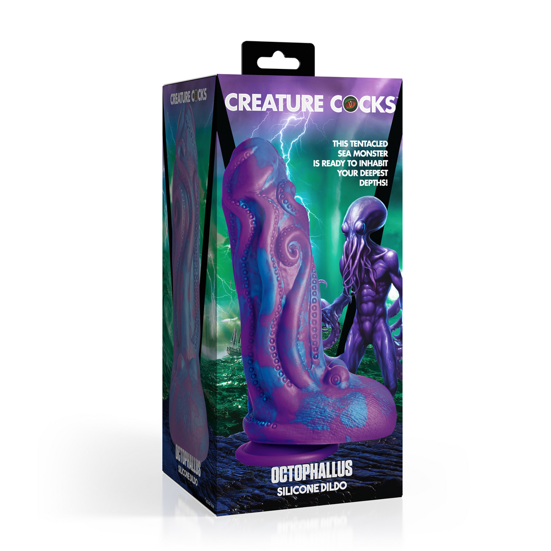 Octophallus 22,3 cm – Lila/blauer Silikondildo von XR Brands