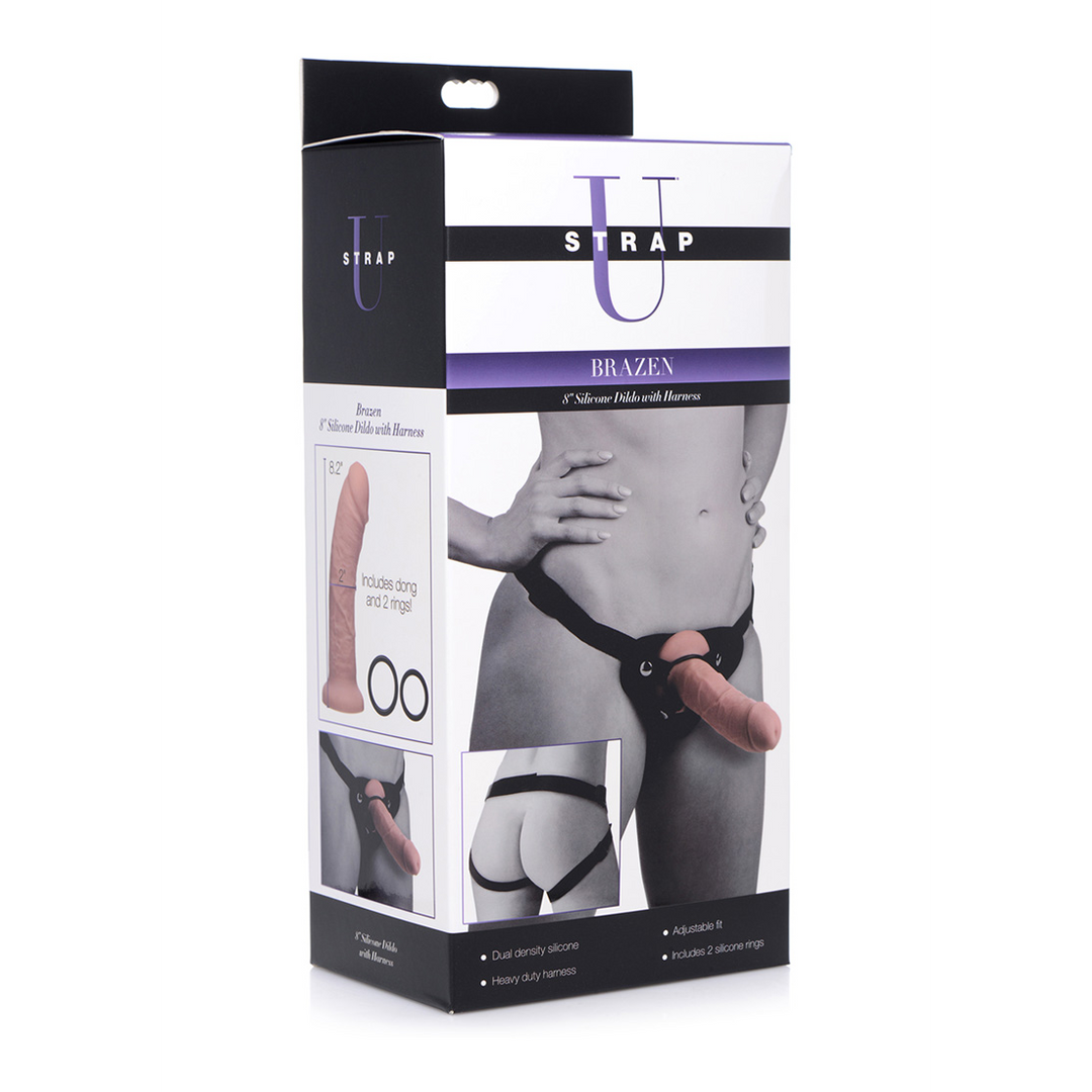 Brazen Silikondildo mit Harness 2,5 cm – sicher & formbar