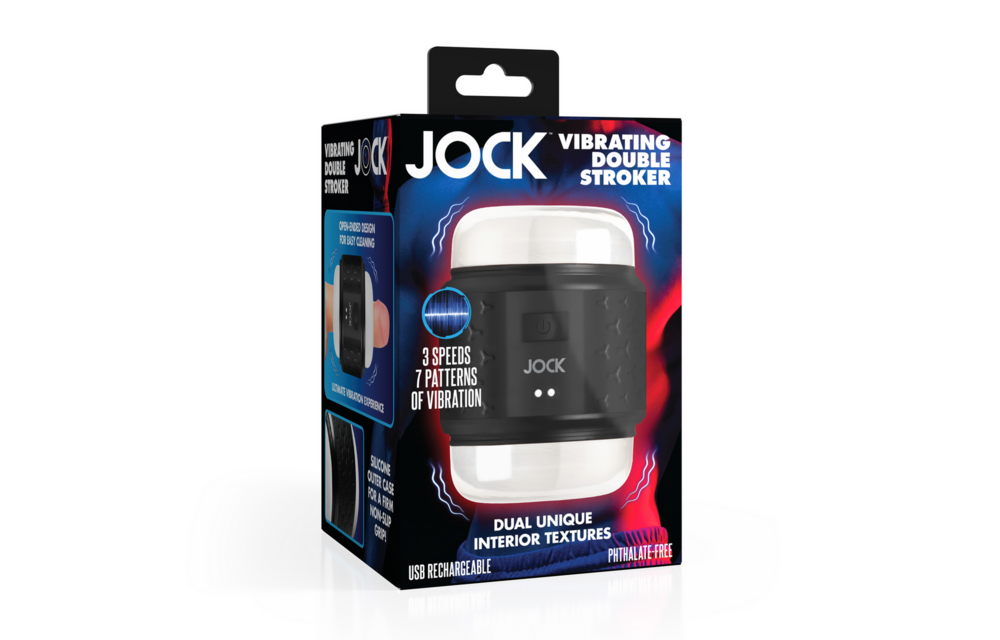 Vibrating Double Stroker Black - Ultimate Pleasure & Comfort