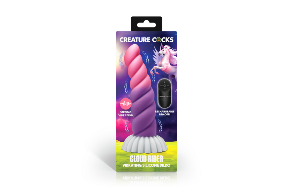 Cloud Rider Vibrerende Eenhoorn Dildo Paars/Roze Silicone