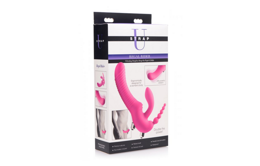 Regal Rider Strapless Strap-on: Triple Vibrating Pleasure