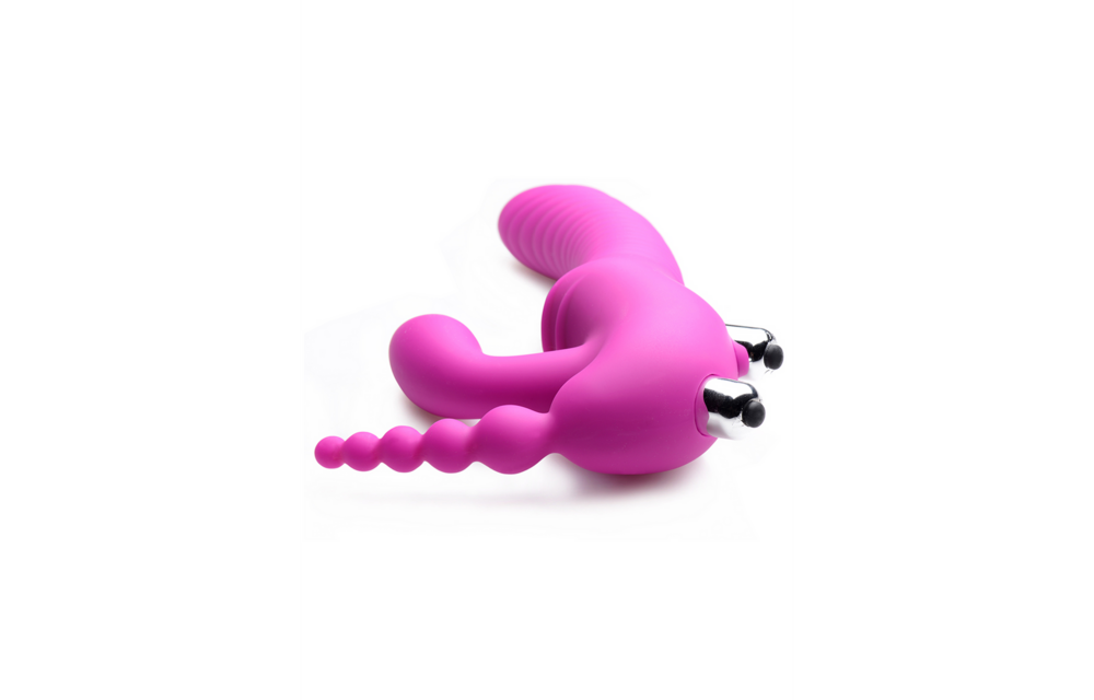 Regal Rider Strapless Strap-on: Dreifaches vibrierendes Vergnügen