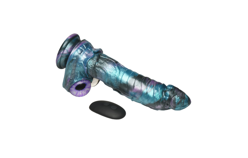 Astro-Thrust - Duwende en Vibrerende Siliconen Dildo - Blauw/Paarse
