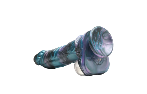 Astro-Thrust - Thrusting and Vibrating Silicone Dildo - Blue/Purple