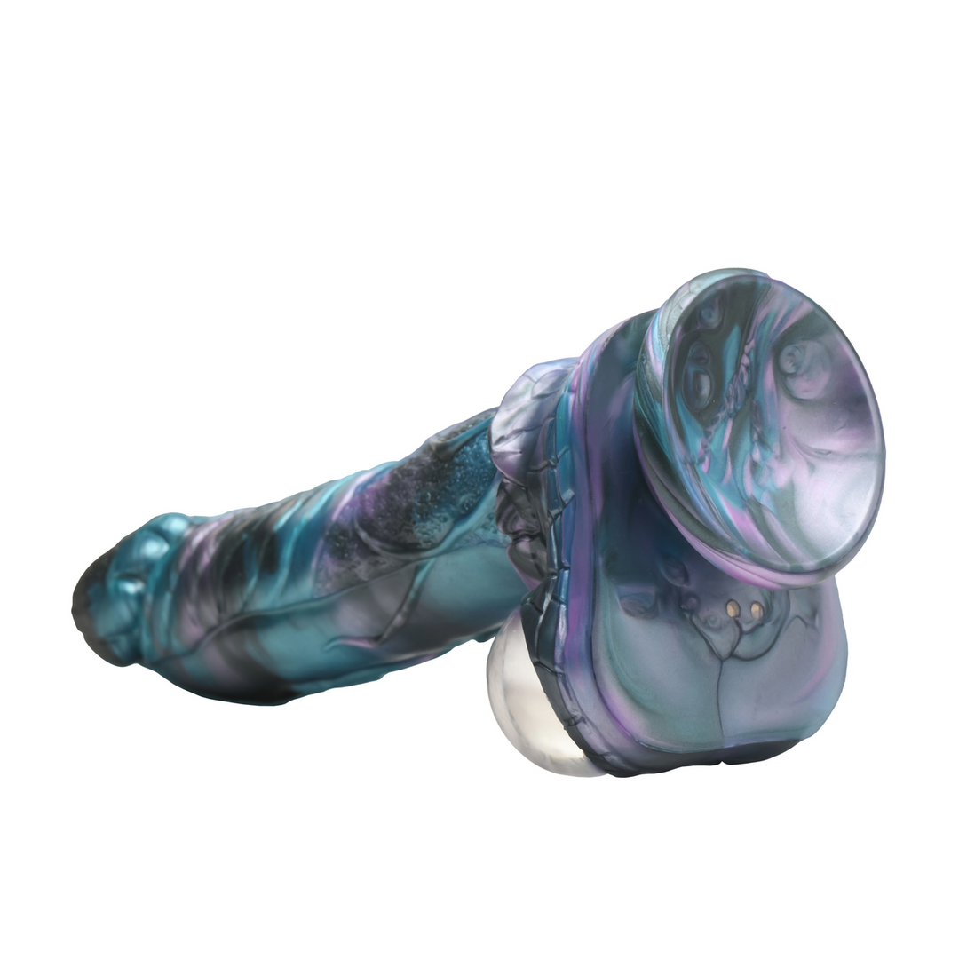 Astro-Thrust - Thrusting and Vibrating Silicone Dildo - Blue/Purple