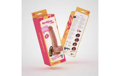 Inviktus Vibe - Vloeibare Siliconen Duwende Draaien en Verwarmende Vibrator - 8.5 / 22 cm - Vlees